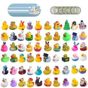 lot 13293 image: 72 Set 24 Pcs Cruise Ducks for Hiding with Tags Random Assortment Rubber Ducks for Cruise Ship with 24 Pcs Cruising Duck Tags Carnival and 24 Pcs Rubber Bands for Swimming Bath Birthday Gifts