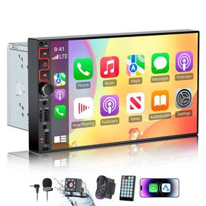lot 13307 image: 9 Double Din Car Stereo with Wireless Apple CarPlay and Android Auto,QLED IPS Touchscreen Double Din Radio,1080P Backup Camera, Mirror Link, Voice Control, Bluetooth 5.3, GPS, AMFM, Type-C, EQ, SWCin