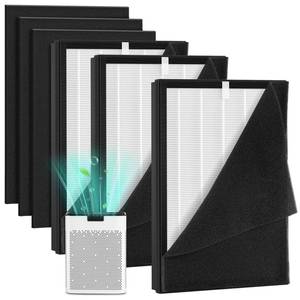lot 13317 image: 3 Pack KJ190L Filter Replacement for MOOKA KJ190L Air Puri-fier for Home Large Room 2200 Ft�, 3 Stage Filtration for Smoke Dust Pollen Pets Hair Dander Odor, 3 HEPA Filters and 6 Washable Pre-Filters