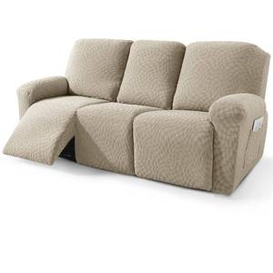 lot 19596 image: 2026 Sofa Recliner Cover 5-Piece (69-91in) Super Soft Recliner Couch Covers with Big Pocket and Anti Slip Ties Stay in Place, Stretch Lazy Boy Reclining Couch Sofa Slipcover Durable Washable, Khakiin