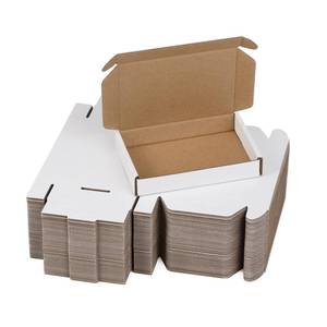 lot 19612 image: SUNLPH 50 Pack 6x4x1 Inches Small Shipping Boxes, White Corrugated Cardboard Boxes, Moving Mailing Packing Box