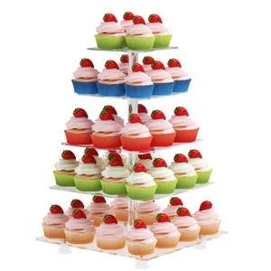 lot 19613 image: Cupcake Stand for 50 Cupcakes, 5 Tier Cupcake Holder, Large Clear Cupcake Tower, Acrylic Cupcake Stand, Cupcake Display Stand for Party, Wedding, Birthday, Baby Shower, Halloween