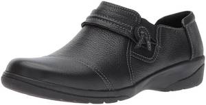 lot 19628 image: Clarks Womenfts Cheyn Madi Loafer, Black Tumbled Leather, 10 W US