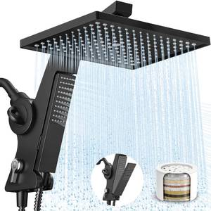 lot 19632 image: MakeFit Filtered Rain Shower Head with Handheld Combo High Pressure 12ftft Rainfall Shower Heads and Hidden Detachable Wand Dual Showerhead Water Softener for Hard Water Easy Filter Replacement