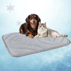lot 19650 image: Pawhoo Dog Cooling Mat, Anti-Slip, Thick 3D Orthopedic Summer Pad for Dogs and Cats, Q-MAX  0.5, Non-Toxic, Machine Washable, Chew-Resistant, Portable for Crate, Bed, Sofa, Car (Cool Grey, Small)
