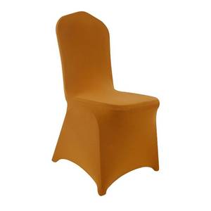 lot 19682 image: Peomeise Stretch Spandex Chair Cover for Wedding Party Dining Banquet Event (Gold, 25)