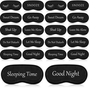 lot 20007 image: Eurzom 20 Pieces Funny Sleeping Eye Mask Bulk with Adjustable Strap Sleep Blackout Eye Mask for Night Blindfold Cover for Spa Women Men Adult Pajama Party Favors(Black)