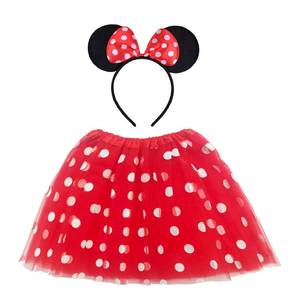 lot 20011 image: Itotoheart Halloween Tutu Women Red White Polka Dot Tutu Adult Costume with Mouse Headband (red White Polka dot)(Small-Medium)