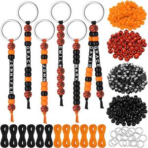 lot 20040 image: Landical 564 Pcs Basketball Keychain Making Kit DIY Basketball Bead Key Chain Set Craft Adjustable Sport Letter Bead Sport Theme Party Favor Gift Accessory Holiday Decoration for Adult(Vintage Color)