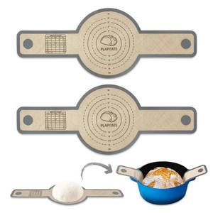 lot 20043 image: PLAPITATE Silicone Bread Sling for Dutch Oven Liners, Non Stick 2 PCS, Easy Clean Reusable Silicone Bread Baking Mat with Long Handles, Easy to Transfer Sourdough Bread, Round