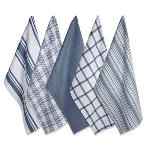 lot 20053 image: DII Assorted Woven, Kitchen Dishtowel Set, 18x28, Stone Blue, 5 Piece