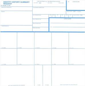 lot 20442 image: Crime Scene FD-1164 Card, for FBI Identity History Summary Checks, Pack of 50