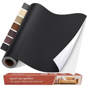 lot 20445 image: Yikda Self Adhesive Leather Repair Patch Kit, 31.4 in x 16 in Large Vinyl Leather Repair Tape for Furniture, Car Seat, Couch, Sofa, Chair Black