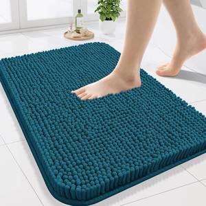 lot 20447 image: Arotive Bathroom Rugs 24x16, Extra Soft Absorbent Shaggy Chenille Bath Rugs, Machine Washable Rubber Backing Non-Slip Bath Mats for Bathroom Floor Tub and Shower, Home Decor Accessories, Peacock Blue