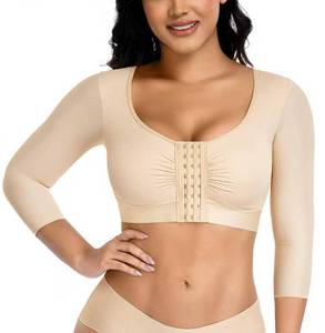 lot 20451 image: EUYZOU Arm Compression Sleeves for Women Post Surgery Front Closure Bra Slimming Arm Lipo Shapewear Top - Nude S