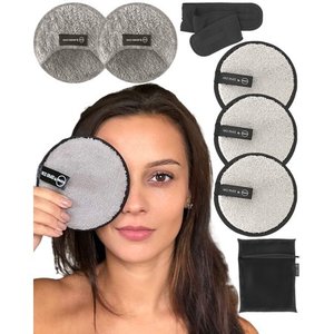 lot 20463 image: Reusable Makeup Remover Pads Set -Ogato- Eco Friendly Reusable Face Pads Suitable For All Skin- Our Reusable Makeup Pads Includes a Laundry Bag And Headband- Our Makeup Pads Are Extra Larg