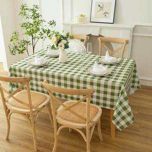 lot 20490 image: Essifunia Classic Gingham Plaid Tablecloth Fabric - Rectangular 58x102 Inch Water Resistant Checked Table Cloth for IndoorOutdoor Use - Table Cover for Kitchen, Picnics, Gardens, and Parties