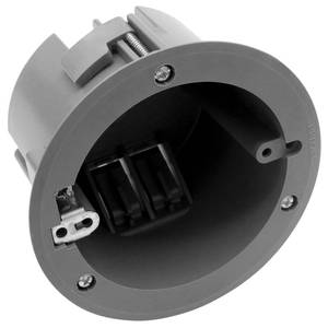 lot 20494 image: AIRTAK Round 18 Cu.in. PVC Old Work Round Electrical Ceiling Box,4 Dia (3.25in Screw Distance) Old Work Junction Box with ETL Listed,Fire Rated for 2 Hours(1 Pack).in