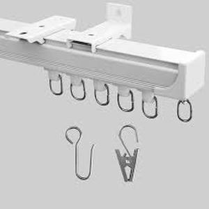 lot 5900 image: Aluminum Ceiling Curtain Track System White 2ft