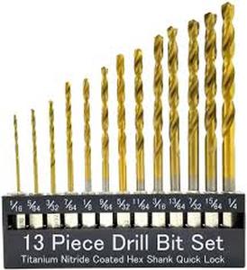 lot 10378 image: 13-Piece Titanium Hex Shank Drill Bit Set