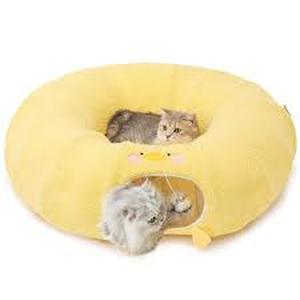 lot 12023 image: EHEYCIGA Yellow Cat Tunnel Bed Standards