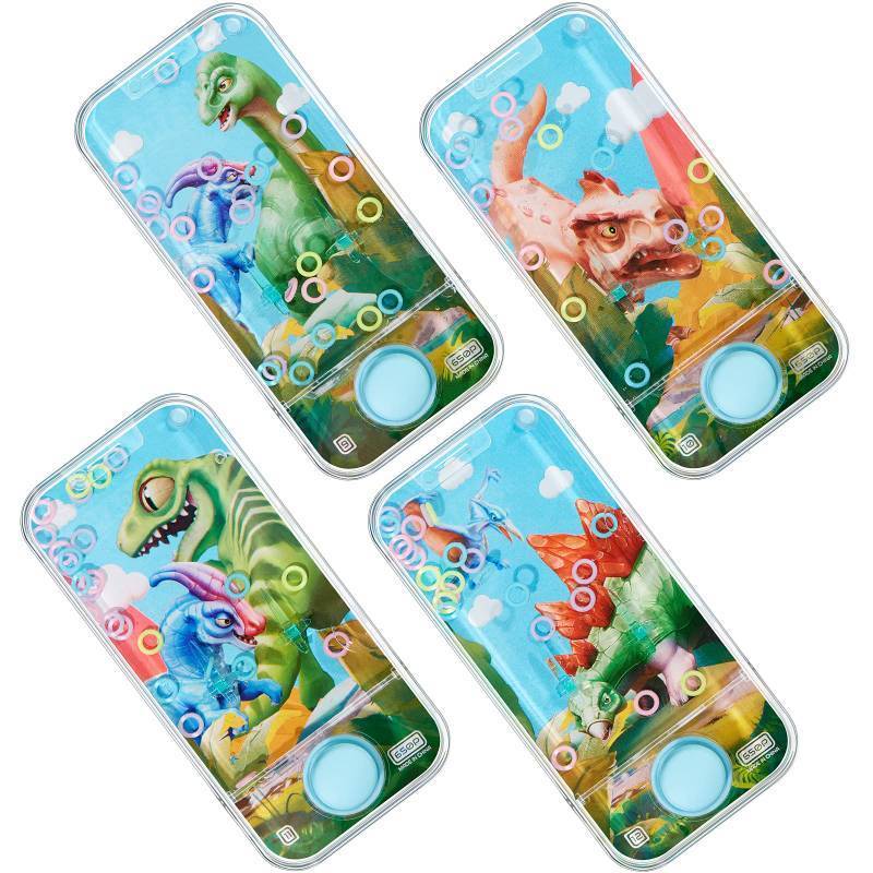 lot 12259 image: Chalyna 4 Pcs Handheld Water Games Water Ring Toys Colorful Ring Toss Game Without Road Trip Toys 80s 90s Games for Kids Party Favors Bag Fillers Pastime(Animal Style)