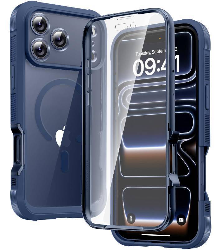 lot 12320 image: Diaclara Magnetic Designed for iPhone 17 Pro Max Case Full Body Bumper,Compatible with MagSafe Military Drop Proof Cover with Built-in Touch Sensitive Anti-Scratch Screen Protector,Deep Blue