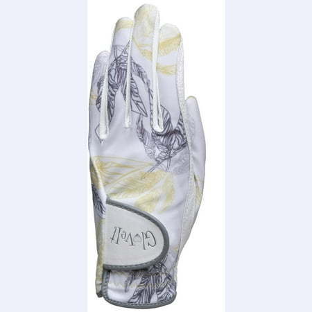 lot 16199 image: Glove It Ladies Golf Glove - Lightweight and Soft Cabretta Leather Golf Glove for Womens  features UV Protection  CITRUS & SLATE  Small  Left