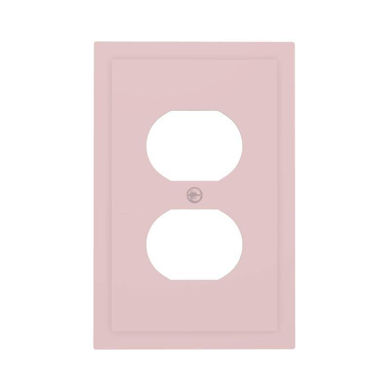 lot 16292 image: CZRPKEN Blush Pink Outlet Covers Soft Aesthetic 1 Gang Duplex Light Switch Cover Plate Decorative Wall Plates Socket Cover Electrical Switchplate Receptacle Bathroom Bedroom Decor