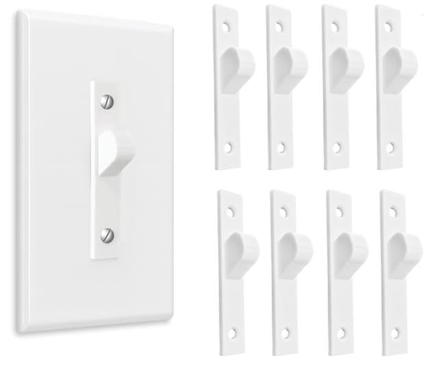 lot 16335 image: Light Switch Guard Covers �� White Toggle Switch Safety Plates �� Screw-On Covers to Keep Switches in Position for Safety or Appliance Protection (Pack of 8)