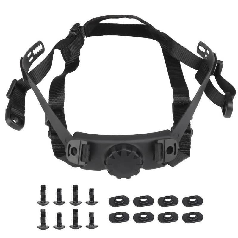 lot 16344 image: JFFCESTORE Adjustable Head Size Helmet Chin Strap System Accessory Adjustable Nape Suspension System with Bolts and Screws for Tactical Fast MICH IBH Airsoft Helmets ��Black��