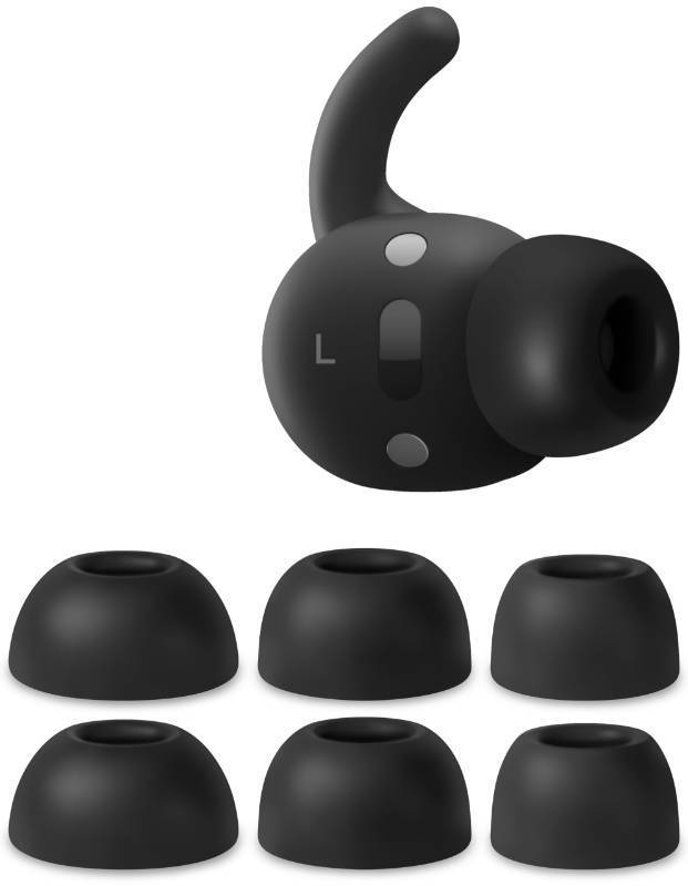 lot 16359 image: Geiomoo Silicone Ear Tips for Beats Powerbeats Fit 2025, Replacement Eartips Earbuds Earpads (Black, LMS)
