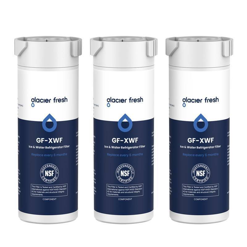 lot 16360 image: GLACIER FRESH XWF Replacement for GE XWF Refrigerator Water Filter Pack of 3 (Not XWFE)