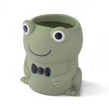 lot 18411 image: Green Frog plastic toothbrush holder
