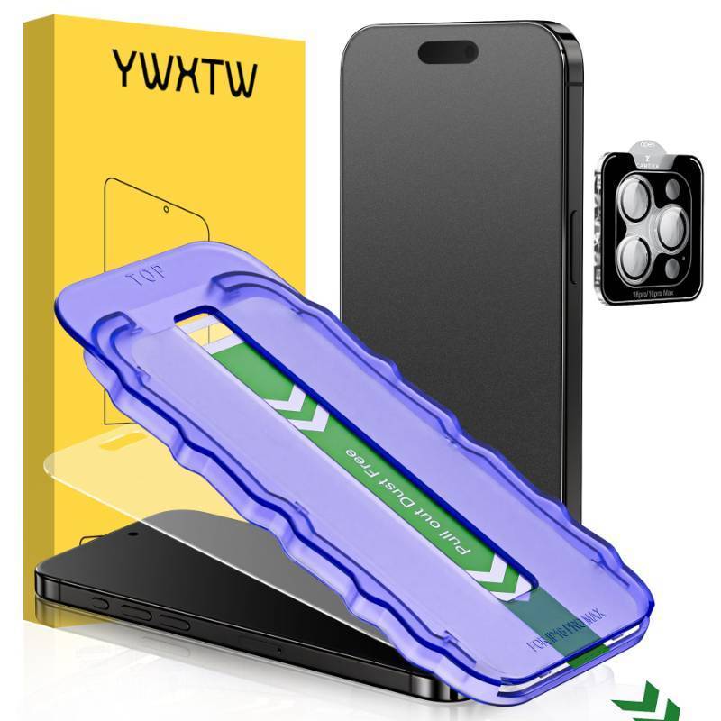 lot 18454 image: YWXTW 2 Pack Matte Screen Protector for iPhone 16 Pro 6.3 Inch  1 Set Camera Lens Protector, Anti Glare Anti Fingerprint 16 Pro Glass Screen Protector, Bubble Free, Smooth as Silk