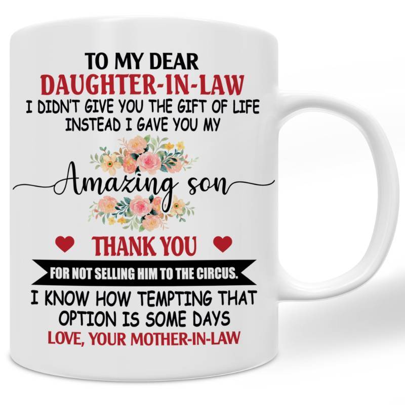 lot 19773 image: LOLUIS To My Dear Daughter-In-Law Funny 11Oz White Ceramic Coffee Mug Birthday Wedding Christmas Gifts