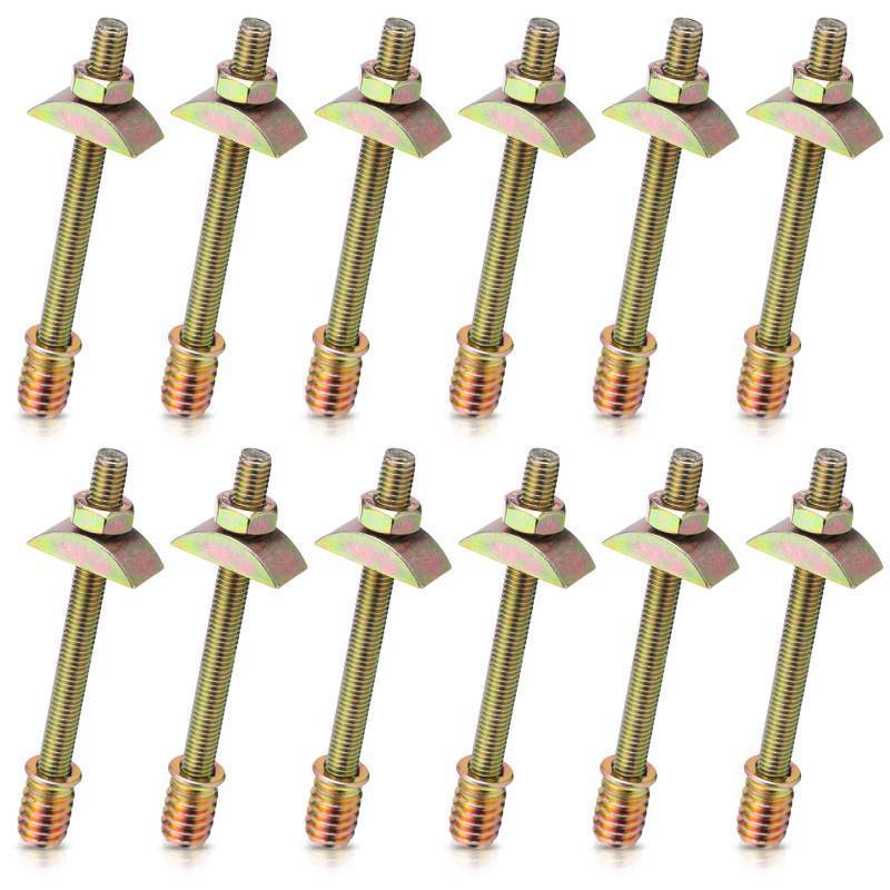 lot 20320 image: Tandefio 12 Sets Bed Frame Hardware Connector Kit M8x100 mm Panel Furniture Wardrobe Four-in-one Connectors Fittings, Bed Assembly Fasteners Bolts Nuts Threads Half Moon Spacers
