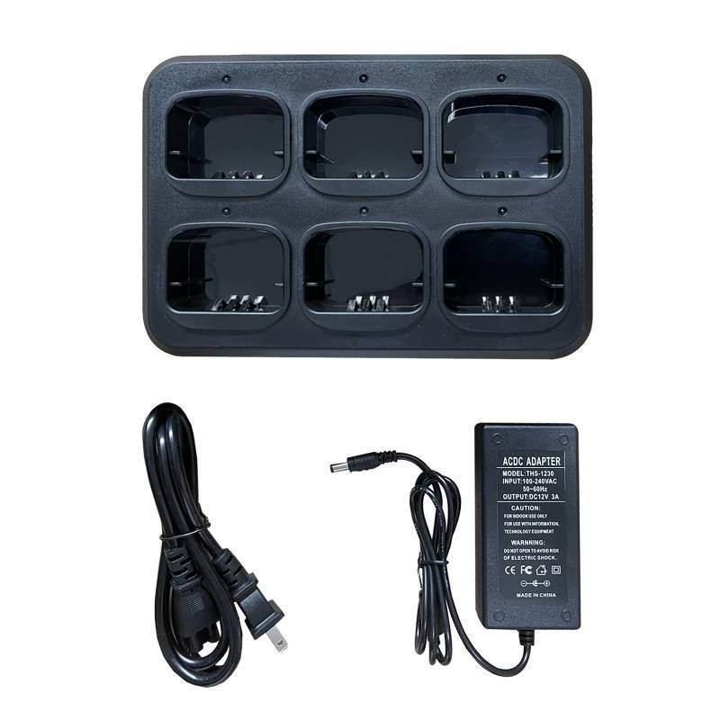 lot 2269 image: Teseko Six-Way Charger Multi Unit Charger for Motorola NNTN4497CR NNTN4497DR NNTN4496 CP040 CP140 CP150 CP160 CP180 CP200 CP200D CP250 CP380 PR400 EP450 EP450S DEP450 GP3688 GP3188��Thick Version��