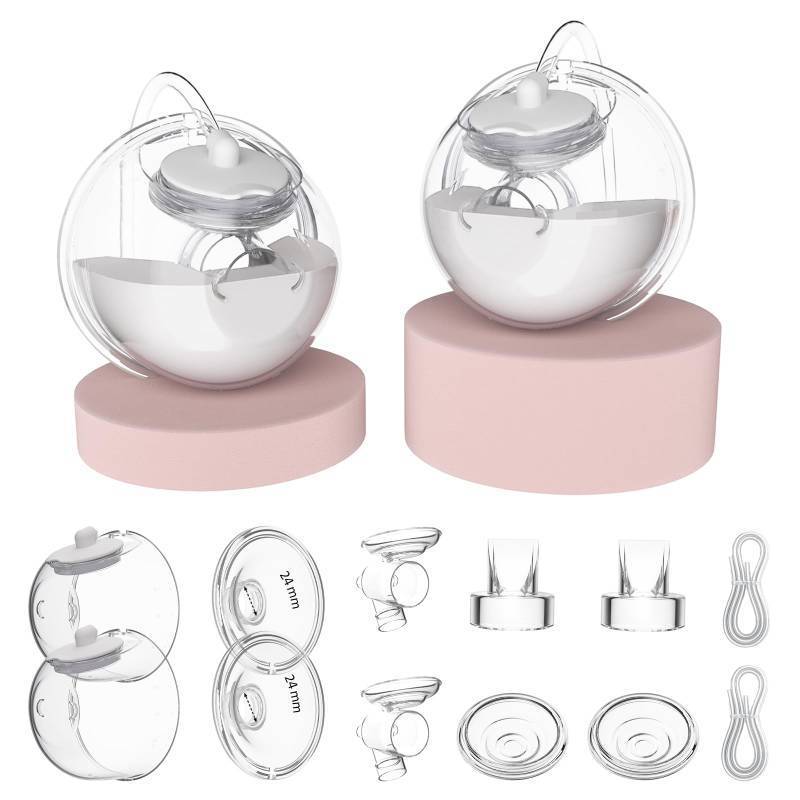 lot 4280 image: 24mm CaraCups Wearable Milk Collection, Hands-Free Collection Cups Compatible with Spectra S1S29 PlusSG, Fit for MedelaLansinohZomee, 99.9% Separable Electric Breast Pumps, 2PC