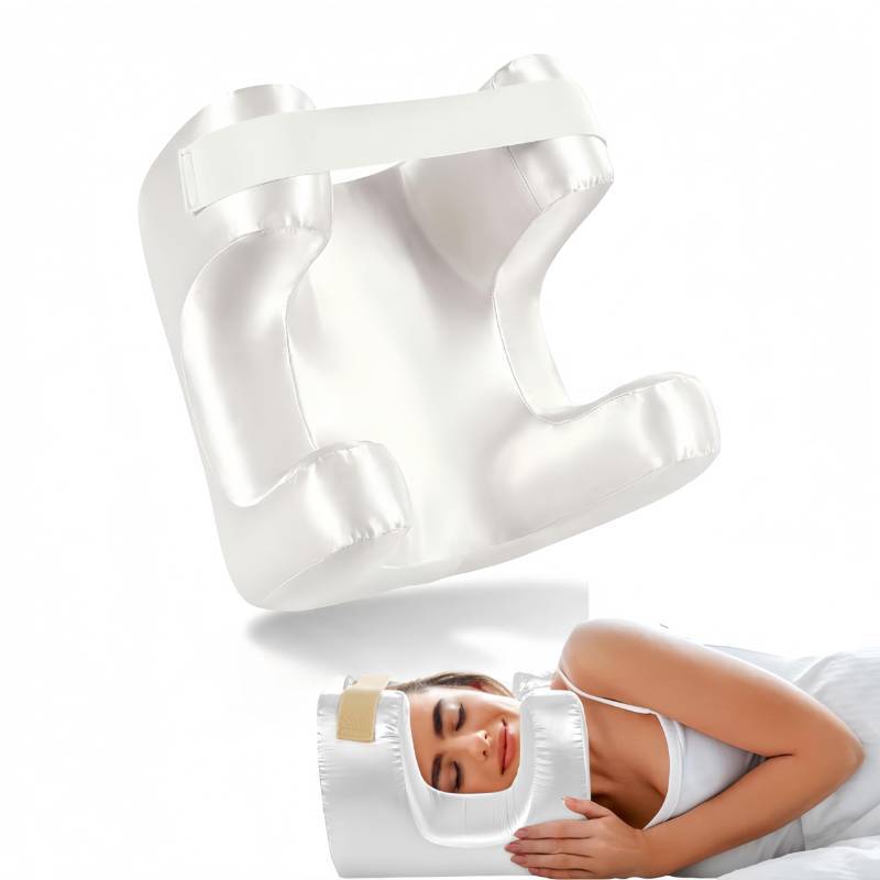 lot 4296 image: FITHUGOO Face Pillow for Wrinkles, Anti Wrinkle Pillow with Cooling Silk Pillowcase, Beauty Pillow for Sleeping Face Down and Back Sleeping (White)