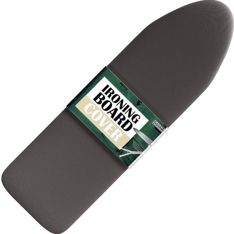lot 4340 image: Hearth & Harbor Ironing Board Cover and Pad 15x54 Full Size, Thick Heavy Duty Scorch Resistant Padding Elastic Edge Hook & Loop Fastener, Iron Board Cover with Padding, Grey