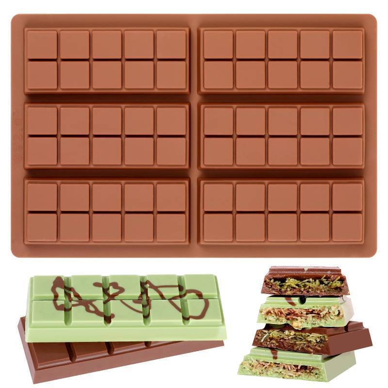 lot 4381 image: Fimary Chocolate Bar Mold - Non-Stick Chocolate Molds, Food Grade Silicone Deep Mold for Dubai Pistachio, Candy, Snacks