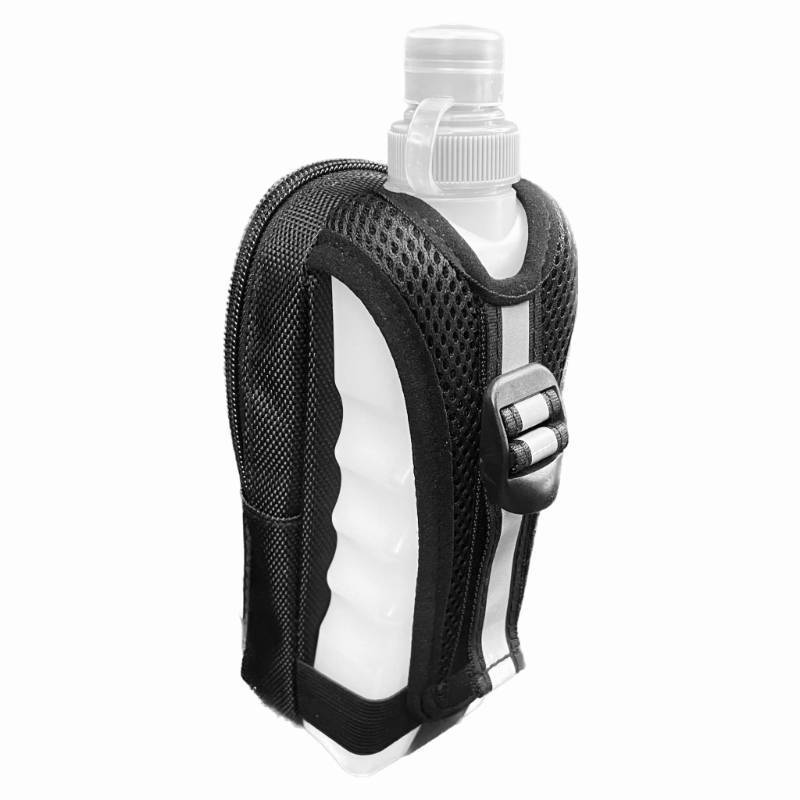 lot 6055 image: Nico Sports HydroBlast Handheld Running Water Bottle 12 oz of Quick Hydration for Long Distance Running with Large Storage Holder for Phone
