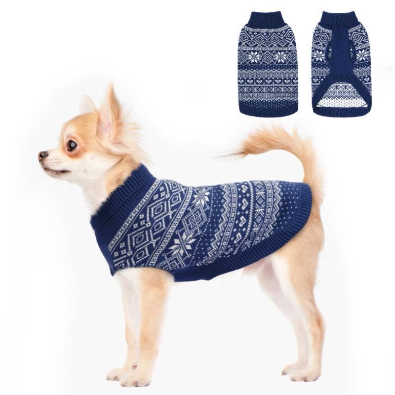 lot 6085 image: HOMIMP Dog Sweater Argyle - Warm Winter Clothes Puppy Soft Coat, Ugly Dog Sweater for Small Medium and Large Dogs, Pet Clothing Boy Girl, Blue XXS