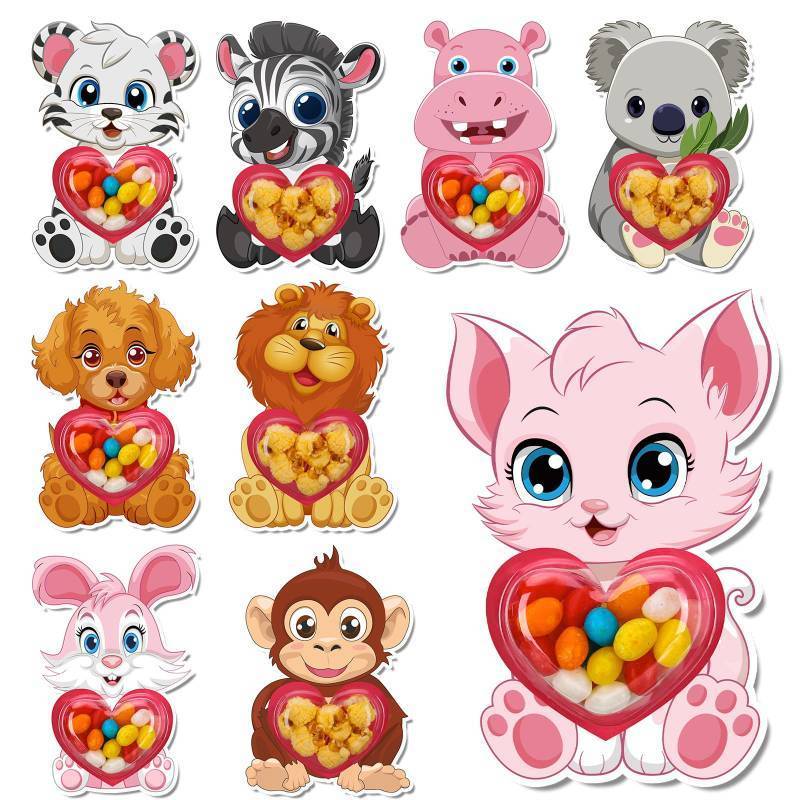lot 6350 image: Thboxes 36 Pack Valentines Day Cards for Kids - DIY Candy Jar Valentine Cards with Heart Shaker Pouches, Classroom Exchange Valentine Candy Cards for Boys Girls, Party Favors (Candy Not Included)