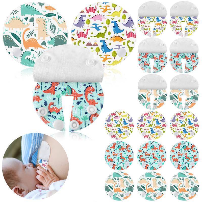 lot 6371 image: Breling 18 Pack Feeding Tube Pads Button Pad Gtube Button Covers Reusable g Tube Cutie Dinosaur Feeding Supplies for Kids Baby Breastfeeding Nursing Care(Dinosaur)