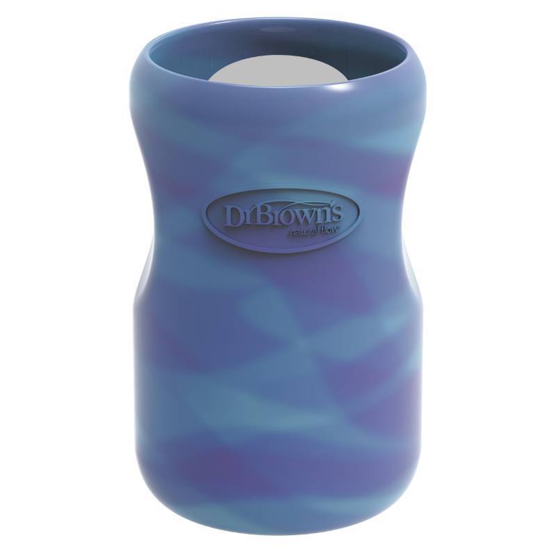 lot 6408 image: Dr. Browns Options Wide-Neck Glass Bottle Sleeve, 100% Silicone, Glow-in-the-Dark, BPA-Free, 9 oz, 1-Pack