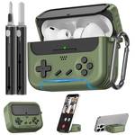 Inesore for Airpods Pro 3 Case Cover with Cleaner Kit,with Lock for Airpod Pro 3 (2025),Classic Cool Funny Game Console Hard Air Pods Pro 3 Case for Men Boy(Military Green)
