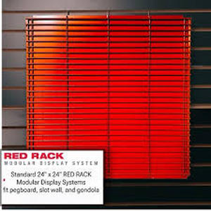 lot 3 image: Milwaukee Modular System  2x2 Rack Panel  Display Grid With Backing  Red