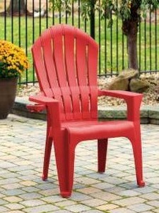 Big Easy Adirondak Patio Chair With Cup Holder, Cherry Red
